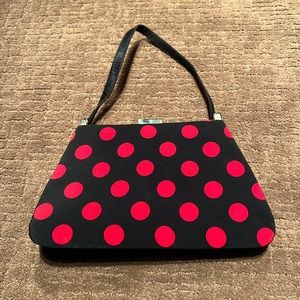 Disney Parks Minnie Mouse Style Red Black Polka Dot Handbag Purse Bag